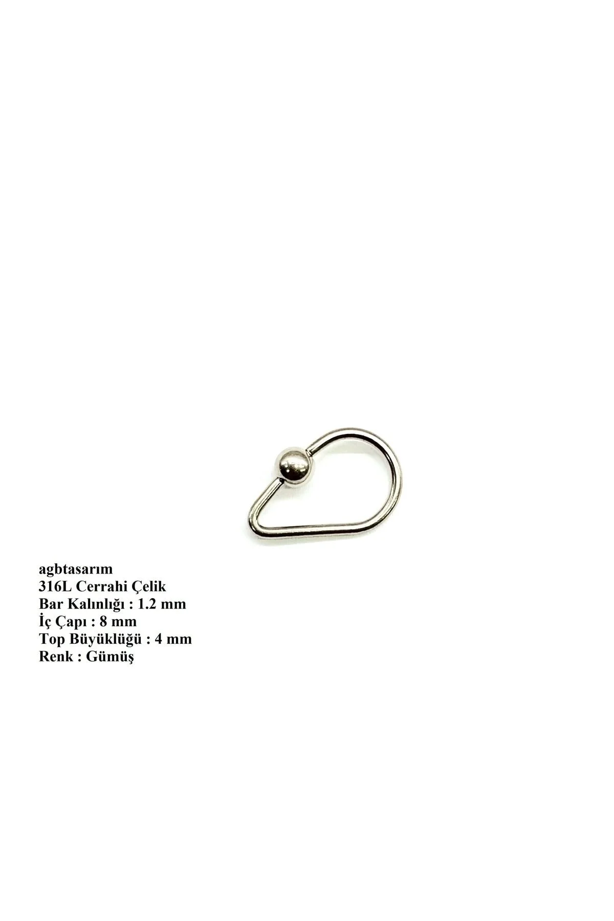 %100 CERRAHİ ÇELİK "Septum, Nose, Helix" "Burun, Dudak, Kaş, Kıkırdak" FİGÜRLÜ PİERCİNG 1