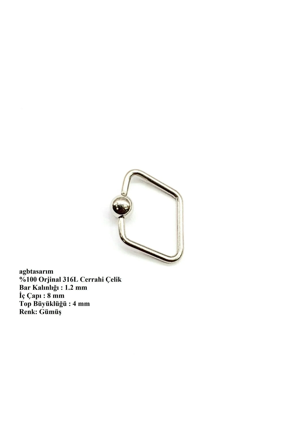 %100 CERRAHİ ÇELİK "Septum, Nose, Helix" "Burun, Dudak, Kaş, Kıkırdak" FİGÜRLÜ PİERCİNG 1