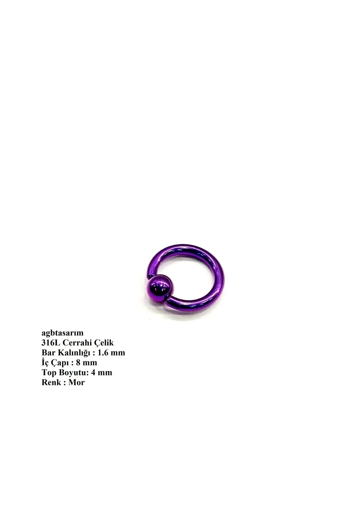 %100 Cerrahi Çelik "helix, Orbital, Daith, Rook, Lobe, Snug" Kulak, Kıkırdak Tam Halka Piercing 1