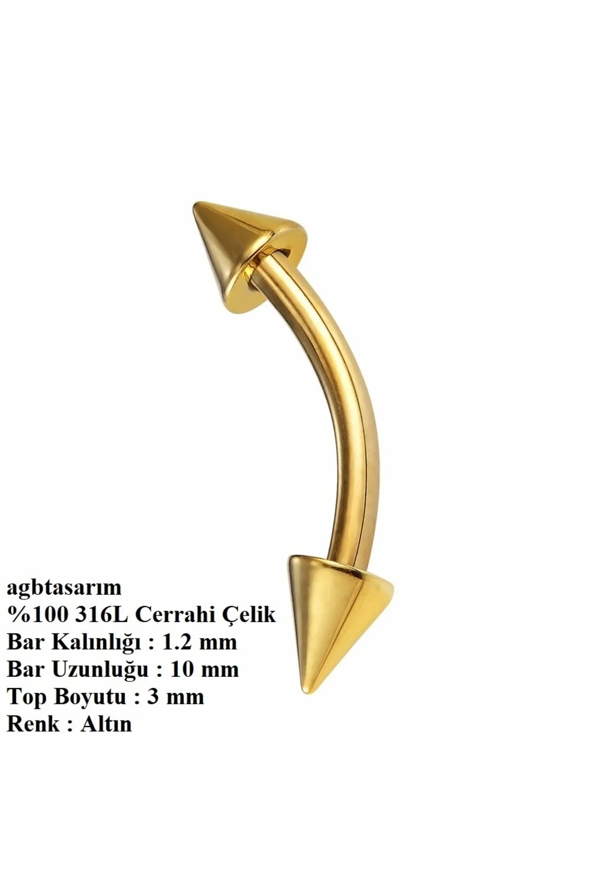 Çift Ok Figürlü "eyebrow, Rook" Spike Kavisli Kaş Piercing (ORJİNAL CERRAHİ ÇELİK, ÖZEL TASARIM) 1
