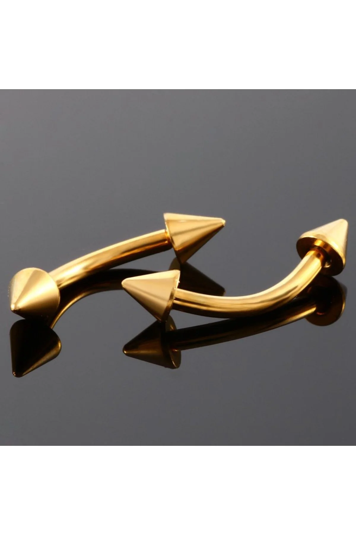 Çift Ok Figürlü "eyebrow, Rook" Spike Kavisli Kaş Piercing (ORJİNAL CERRAHİ ÇELİK, ÖZEL TASARIM) 4