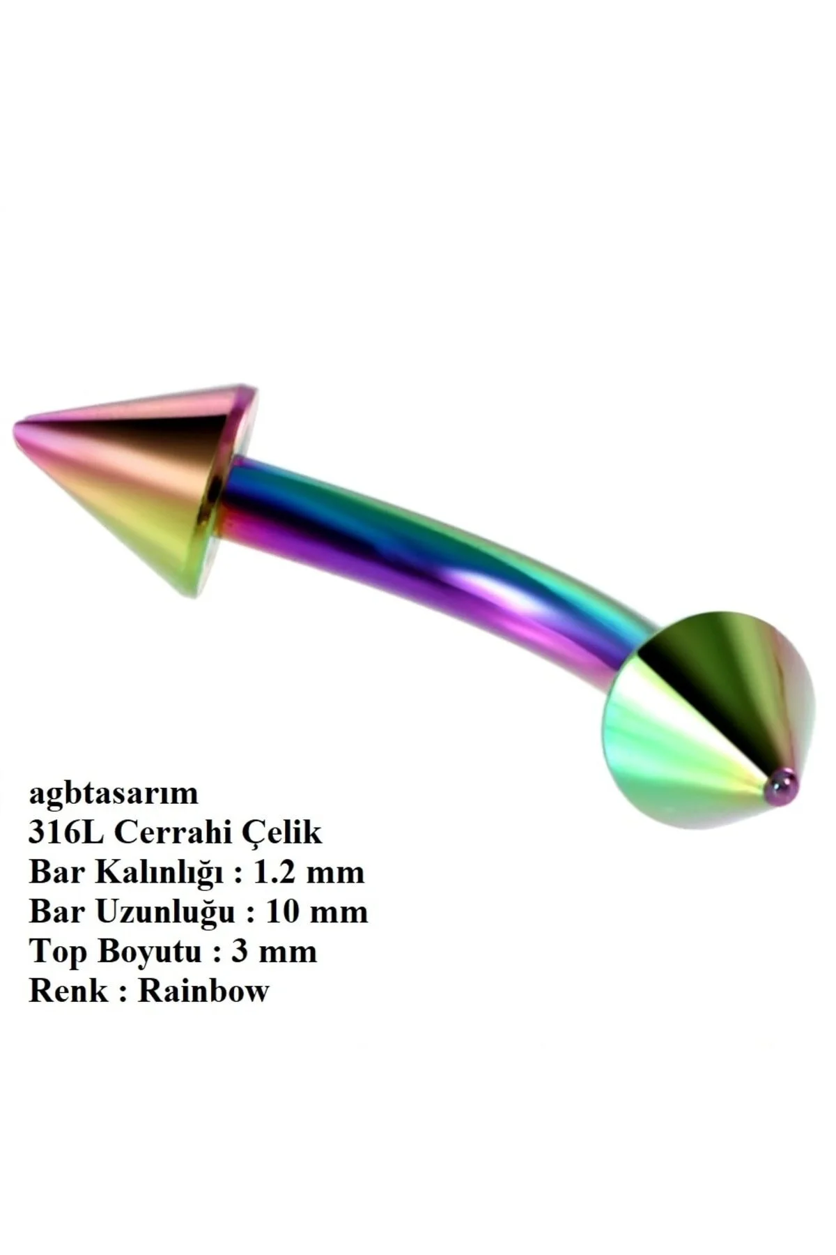 Çift Ok Figürlü "eyebrow, Rook" Spike Kavisli Kaş Piercing (ORJİNAL CERRAHİ ÇELİK, ÖZEL TASARIM) 1