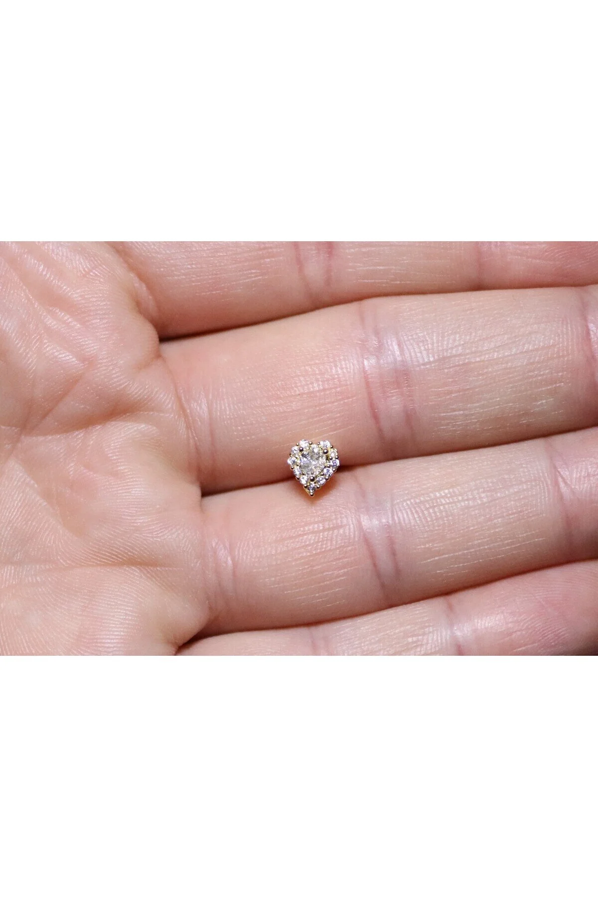 AGB Parıltı Kalp Taşlı Aksesuarlı  Kulak, Kıkırdak, Helix & Tragus Piercing 3