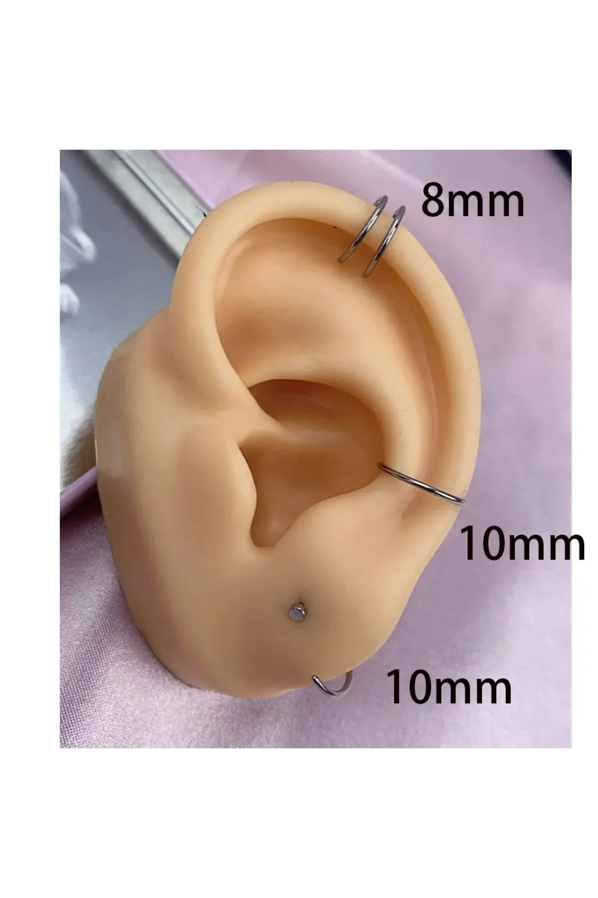 %100 G23 Titanyum "septum, Nose, Helix" "burun, Dudak, Kaş, Kulak" Yarım Halka Sabit Köşeli Hızma 3