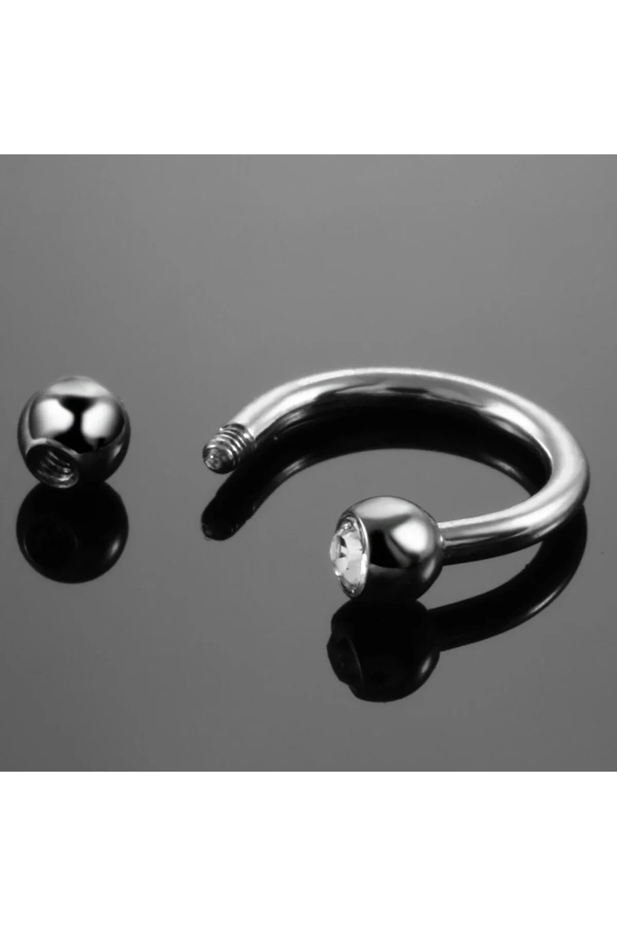 TaşlI "septum, Nose, Helix" Nokta Figürlü Yarım Halka Piercing (%100 Cerrahi Çelik) 2