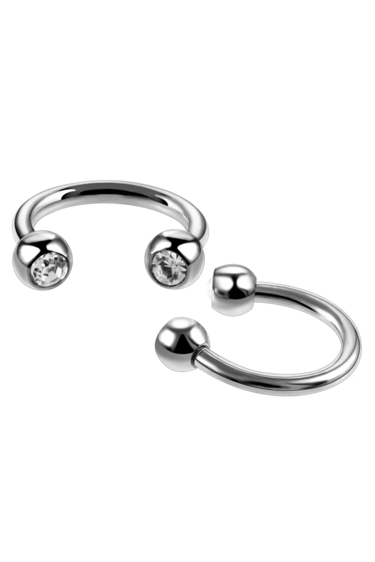 TaşlI "septum, Nose, Helix" Nokta Figürlü Yarım Halka Piercing (%100 Cerrahi Çelik) 3