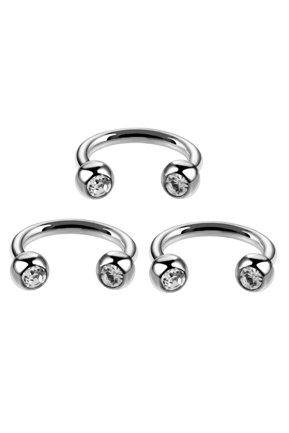 TaşlI "septum, Nose, Helix" Nokta Figürlü Yarım Halka Piercing (%100 Cerrahi Çelik) 4