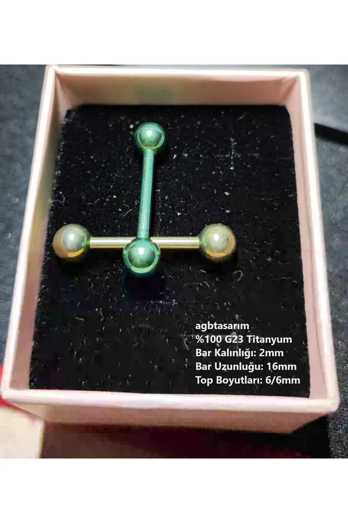 Çift Toplu "ındustrıal" Dil, Kıkırdak Köprü Piercing (%100 G23 TİTANYUM) 1