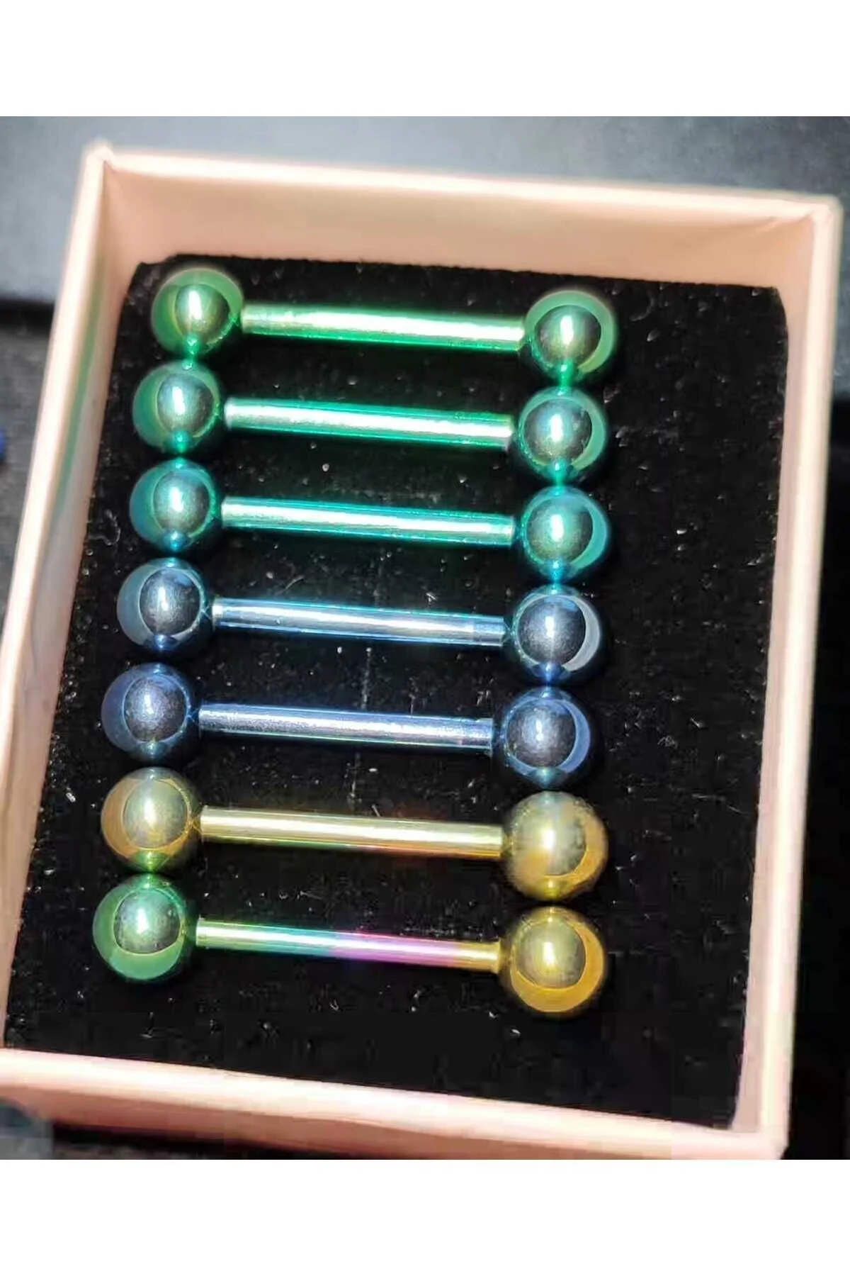 Çift Toplu "ındustrıal" Dil, Kıkırdak Köprü Piercing (%100 G23 TİTANYUM) 2