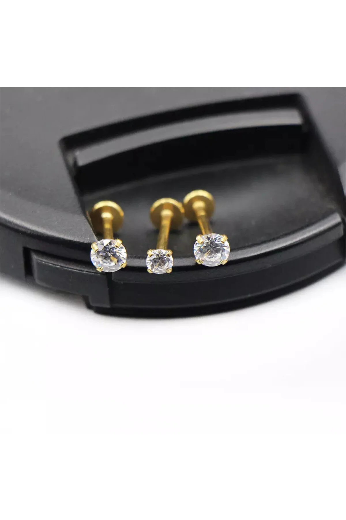 Minimal "AGB" Parıltı Taşlı G23 Titanyum Helix, Dudak & Burun Piercing (%100 "AGB" İbareli) 4