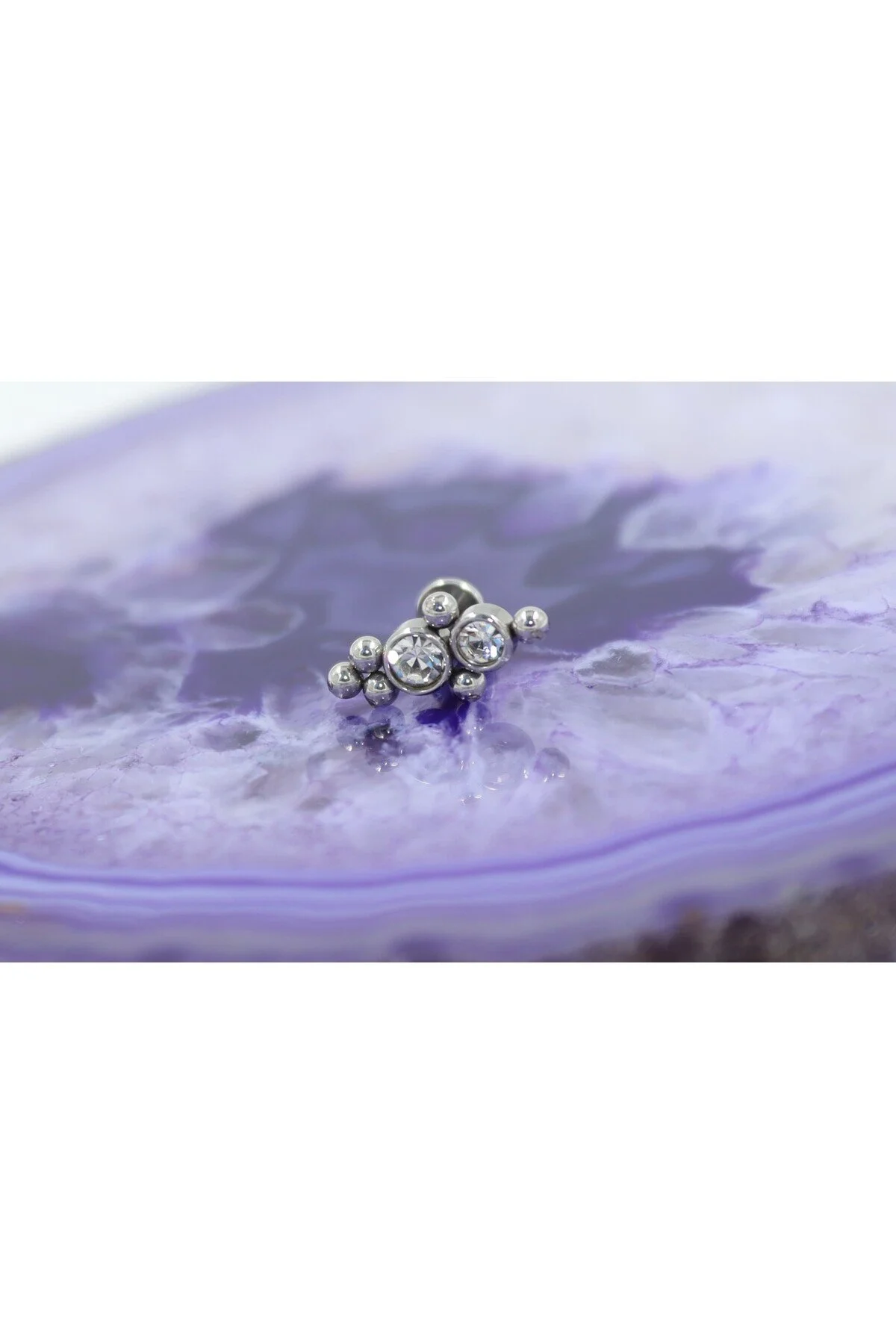 "AGB" Özel Taşlı Uzay Gemisi Figürlü Aksesuarlı  Kulak, Kıkırdak, Helix & Tragus Piercing 2