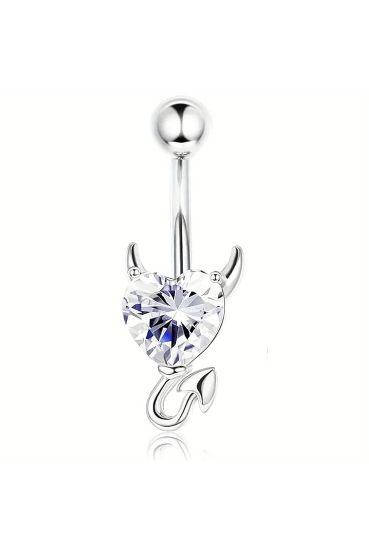 Kalpli Kuyruklu Göbek Piercing (ÖZEL TASARIM, CERRAHİ ÇELİK GÖVDELİ) 4