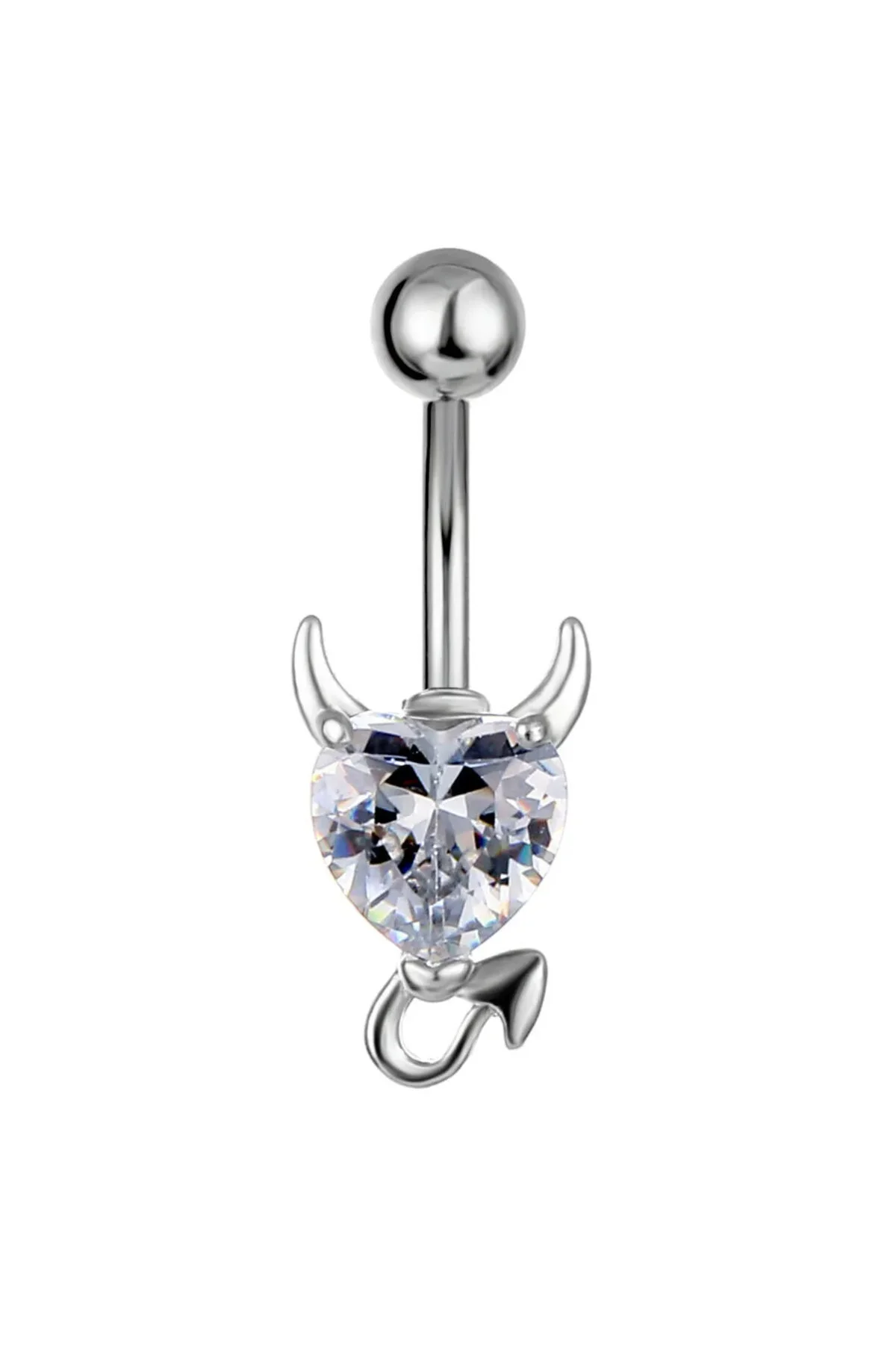 Kalpli Kuyruklu Göbek Piercing (ÖZEL TASARIM, CERRAHİ ÇELİK GÖVDELİ) 5