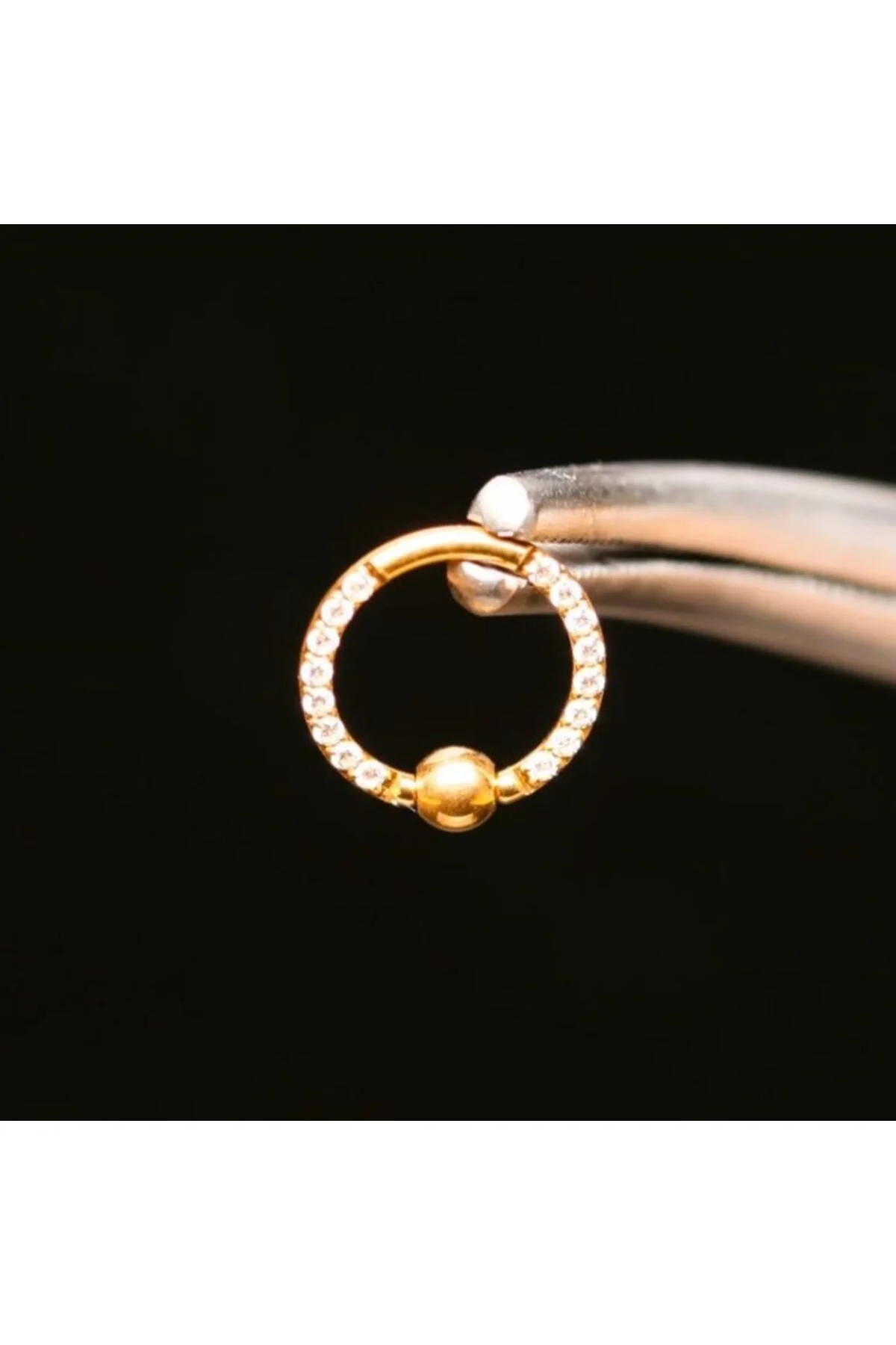 AGB Parıltı Taşlı G23 Titanyum Burun, Dudak, Kulak & Helix Tam Halk Piercing 1