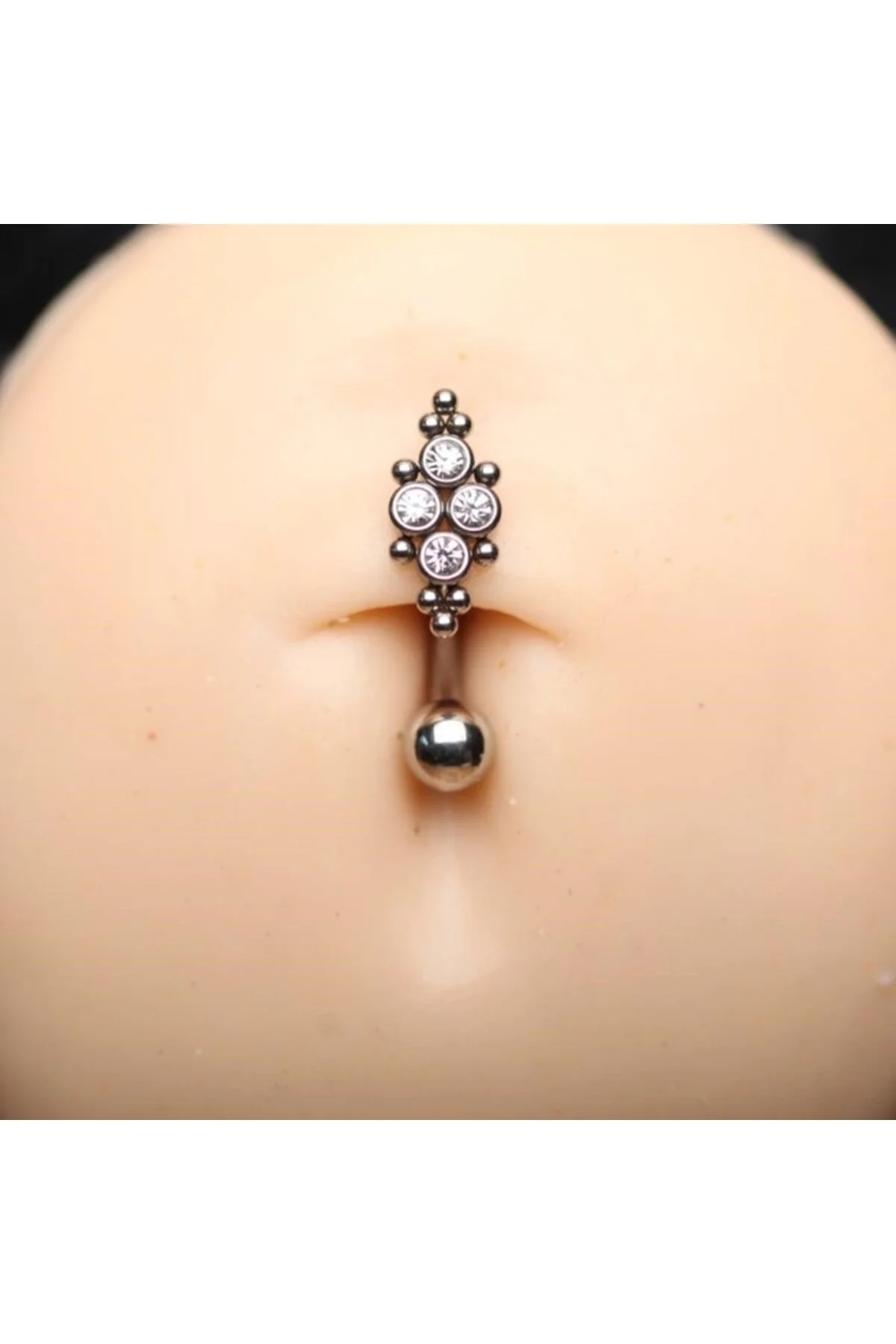 4 Taşlı KANAT FİGÜRLÜ AKSESUARLI Göbek Piercing (%!00 CERRAHİ ÇELİK) 1