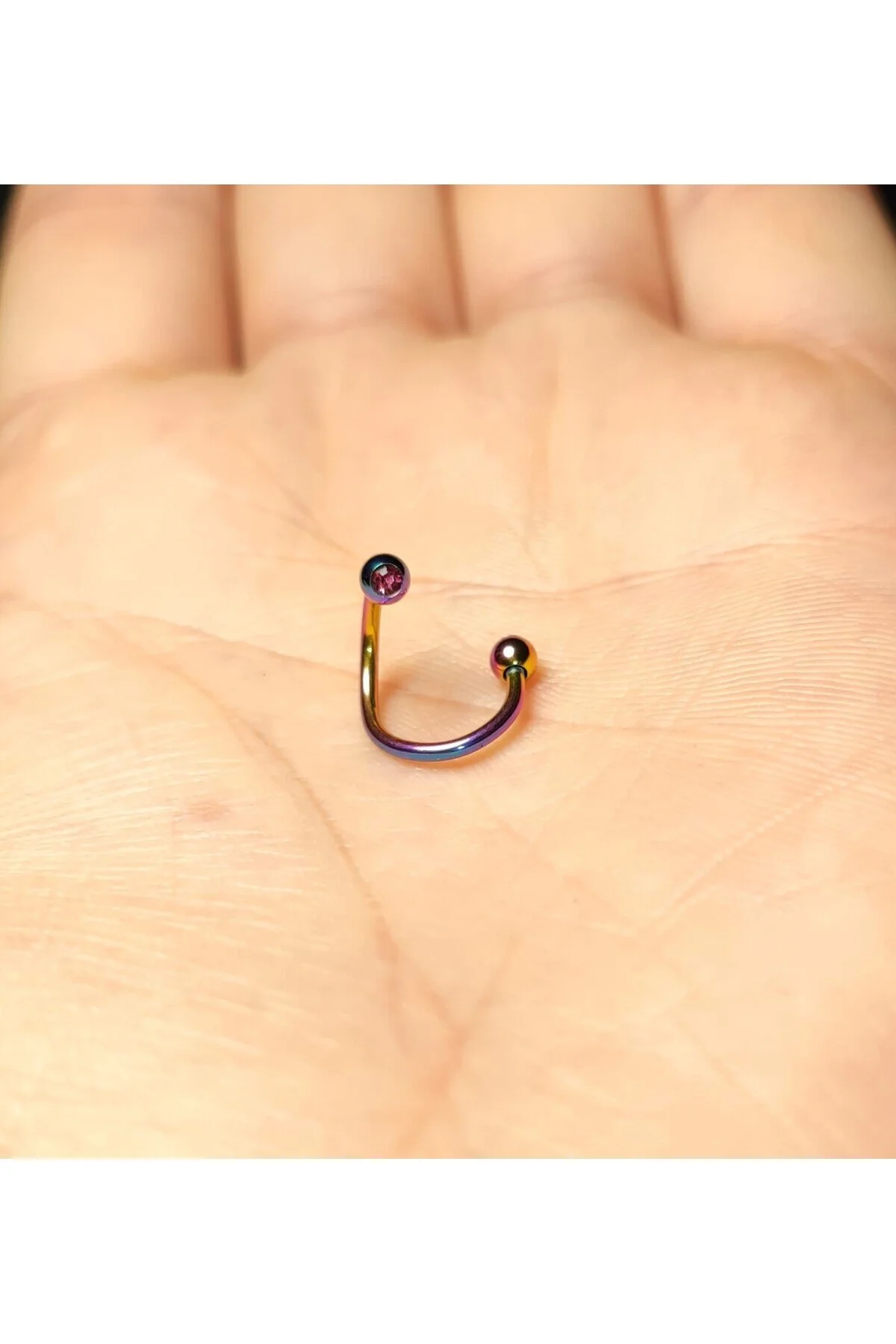Cerrahi Çelik TAŞLI "septum, Nose, Helix, Kaş, Kulak, Burun, Dudak, Kıkırdak" Spiral Halka Piercing 1