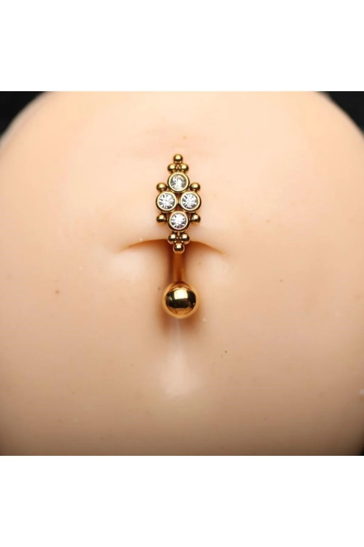 4 Taşlı KANAT FİGÜRLÜ AKSESUARLI Göbek Piercing (%!00 CERRAHİ ÇELİK) 1
