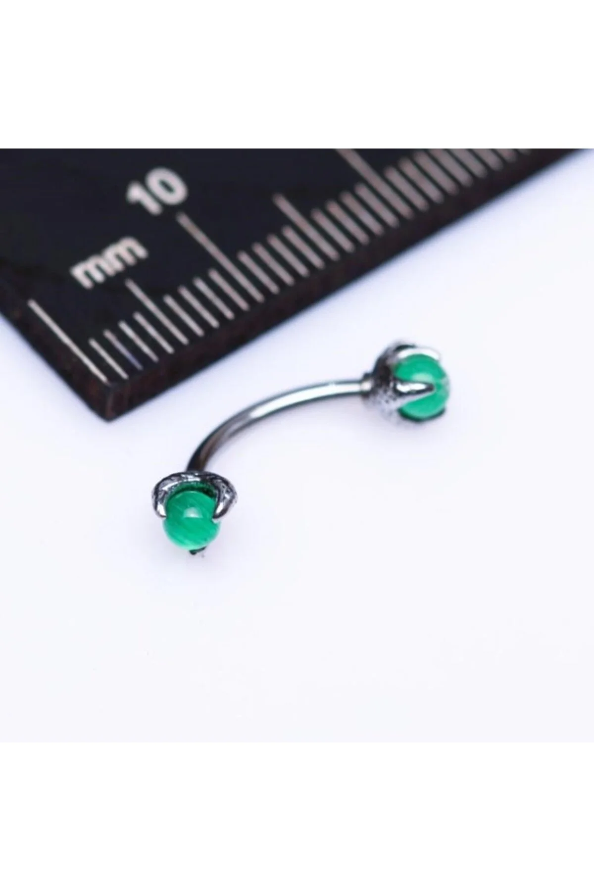 ÖZEL Taşlı "eyebrow, Rook" Kavisli Pençe Detaylı Kaş Piercing (CERRAHİ Ç. GÖVDELİ ÖZEL TASARIM) 1
