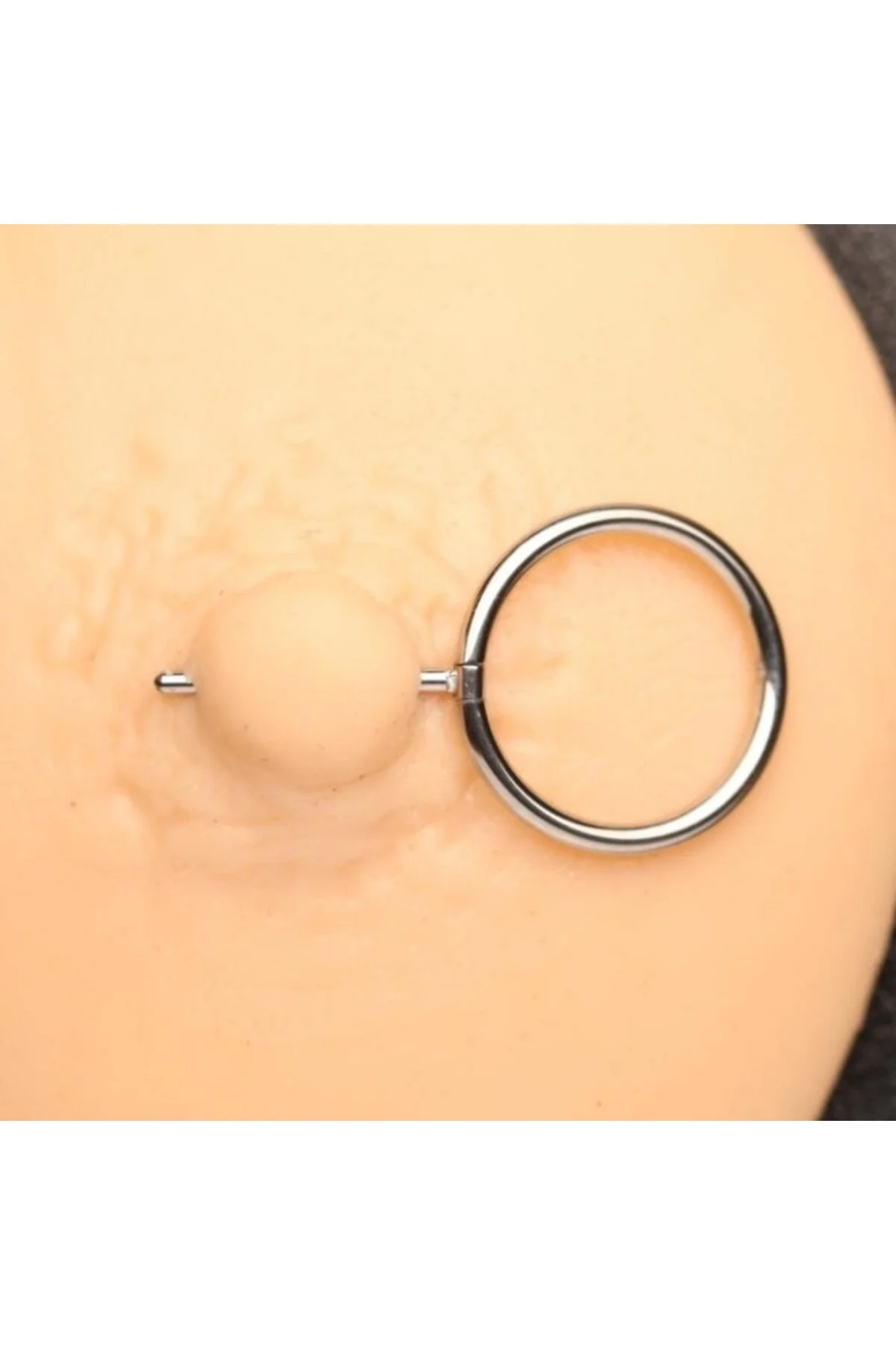 "AGB" Parıltı Taş Çevrili Nipple Piercing | 316L Cerrahi Çelik Halka Figürlü Göğüs Piercing 2