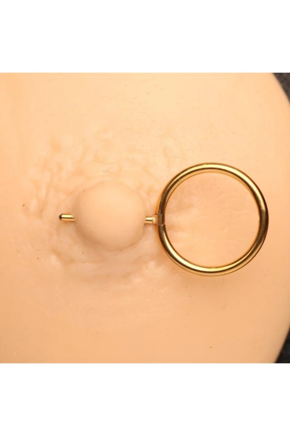 "AGB" Parıltı Taş Çevrili Nipple Piercing | 316L Cerrahi Çelik Halka Figürlü Göğüs Piercing 2